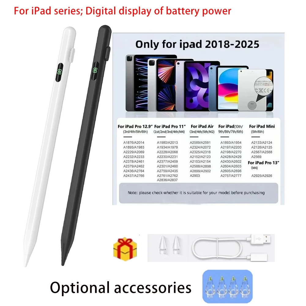 2026 NEW Dedicated Pen Stylus For Apple iPad AIR  MINI6/7/8 IPAD A16 IPAD11 IPADPRO  Battery Display 4+2tips Draw Pencil
