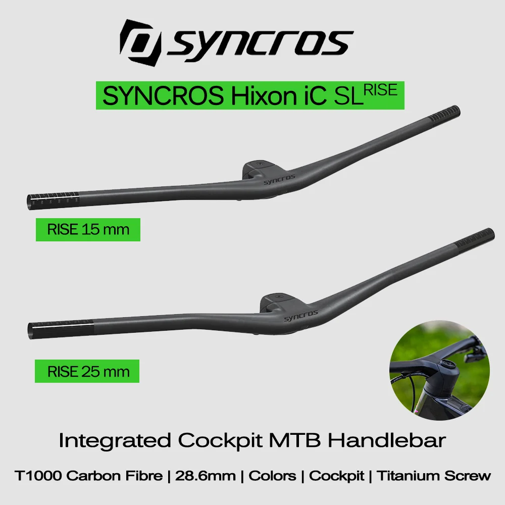 SYNCROS Integrated Cockpit MTB Handlebar HIXON IC SL RISE For Sparks Frame 4/5 degree Rise 15mm/25mm Rise T1000 Carbon Fiber