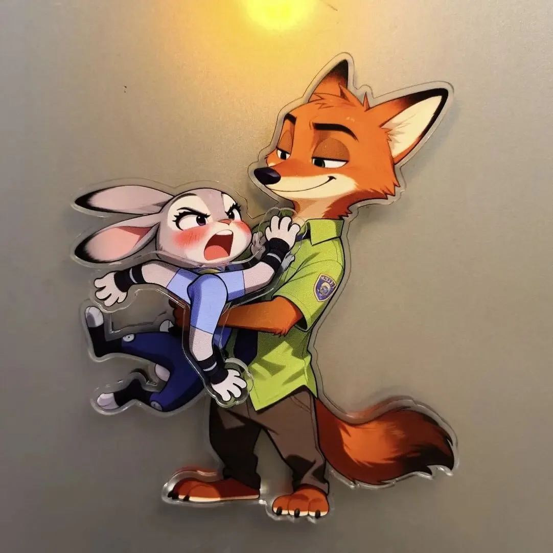 Cartoon Character Crazy Zootopia Rotating Refrigerator Sticker Officer Judith Nick Creative Home Decoration Birthday Present