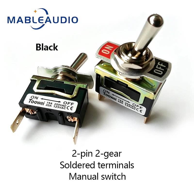2-Position ON-OFF Switch Toggle Rocker Switch 15A 250V AC, 20A 125V AC for Boats, Yachts, Autopilots Amplifier Accessories 1PC