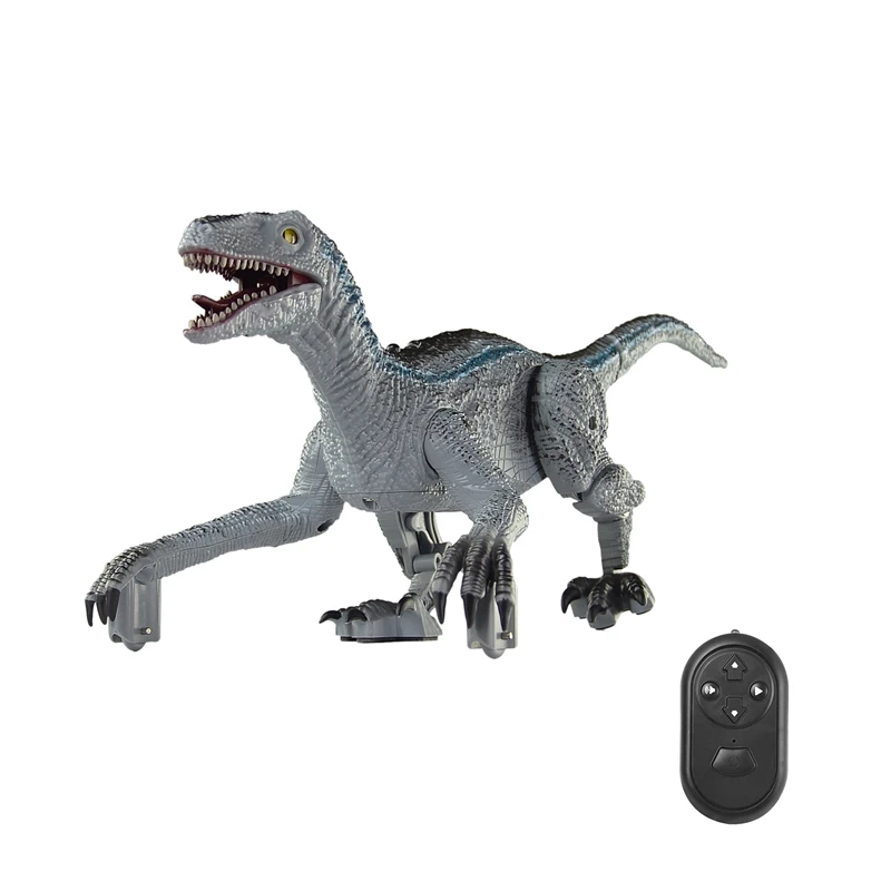 Juguete de dinosaurio electrónico con Control remoto, Robot que camina, simulación de sonido rugiente, Velociraptor RC