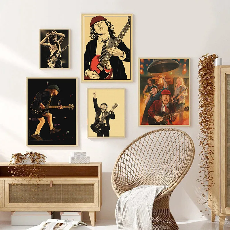 Rock Music Singer Star Kraft Paper Poster Prints Photo Portrait Pictures Bar Cafe Wall Art Home Decor Mural