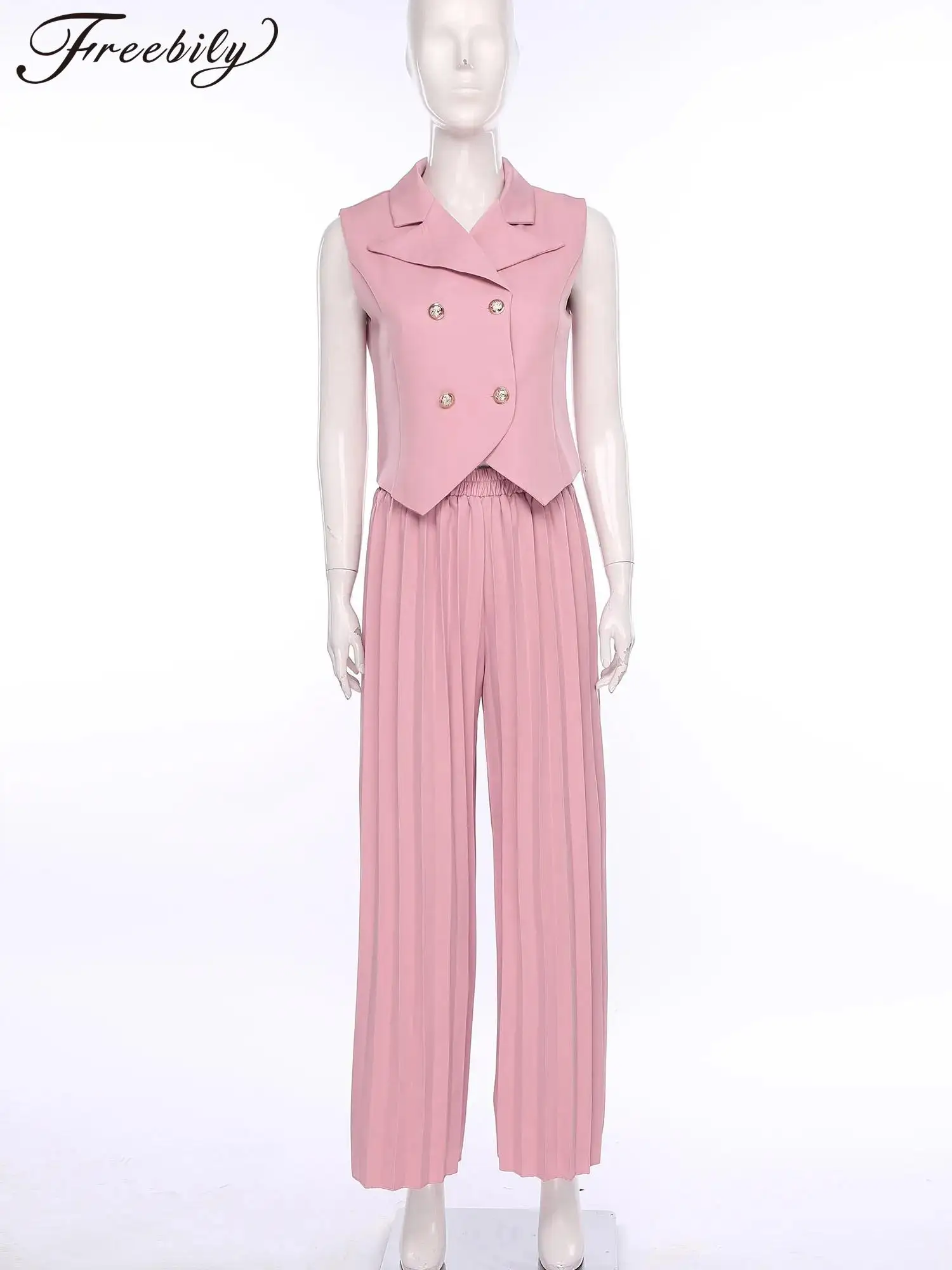 

Женская модная одежда, комплекты блейзеров, двухсекционные двубортные костюмы для поездок на работу, жилет без рукавов, топы с брючными костюмами для женщин