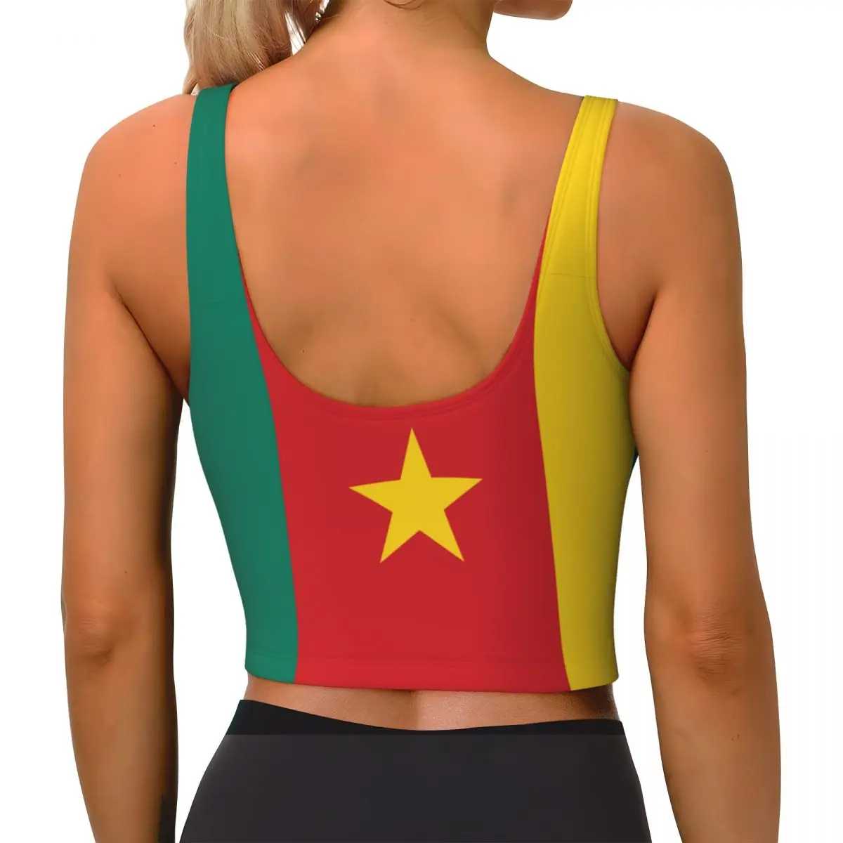 Women Sexy Sports Vest Cameroon Flag Female Streetwear Sport Lingerie Tee Crop Top