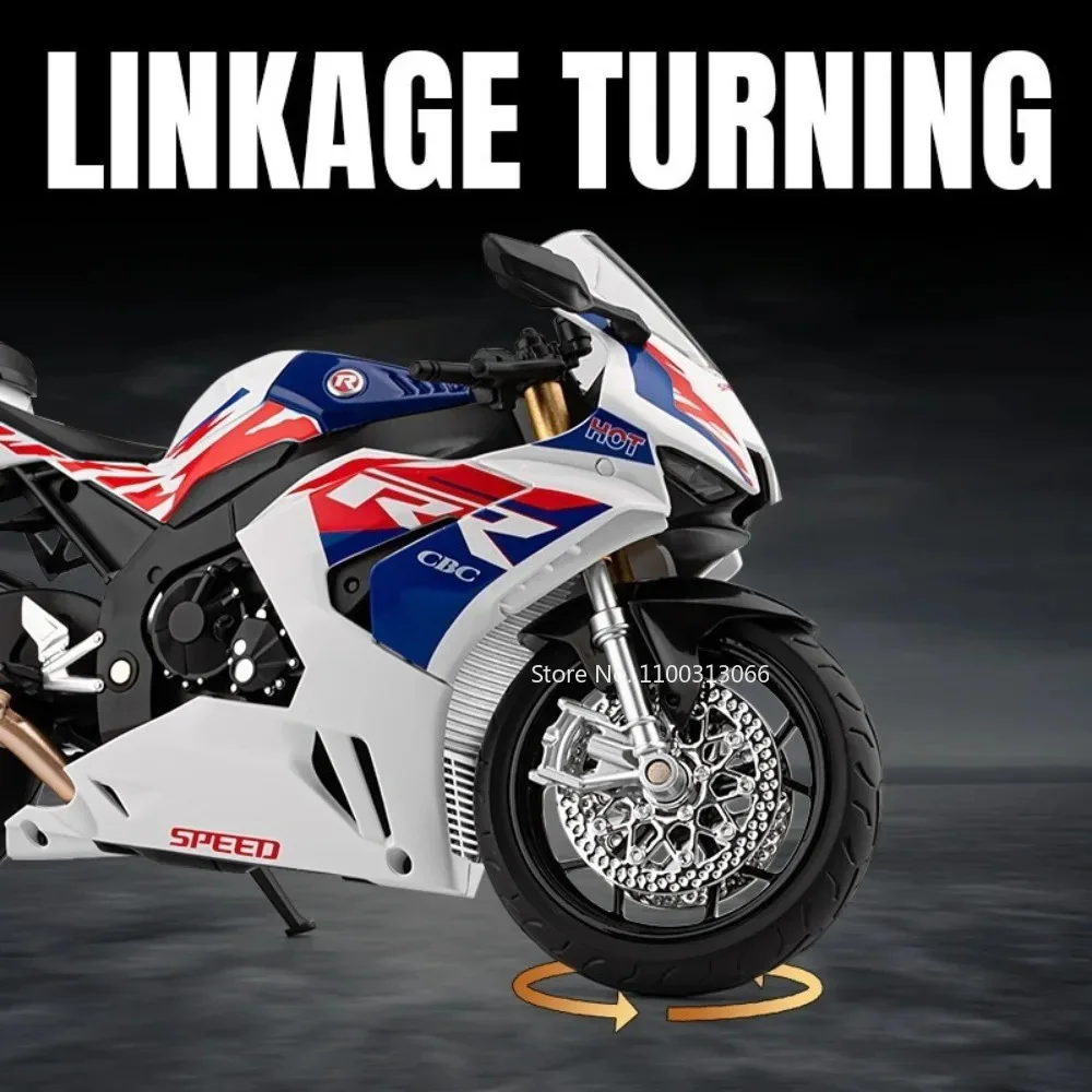 Honda CBR1000 R1M – motos, voitures miniatures, jouets, pneus en caoutchouc avec véhicules musicaux légers, échelle 1:9, pour la décoration de la maison