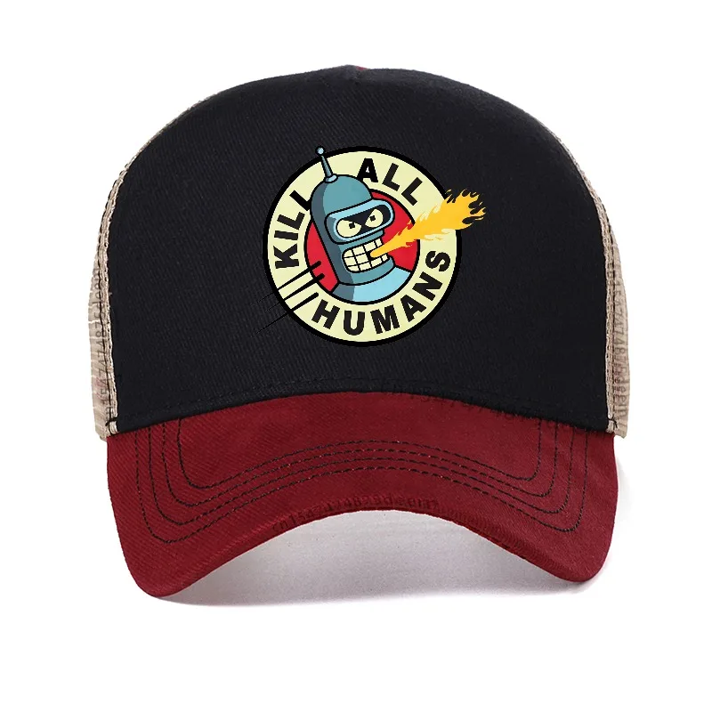 Mens Save the Planet, Kill All Humans Graphic Retro baseball cap Casual net breathable hat for Men and Women