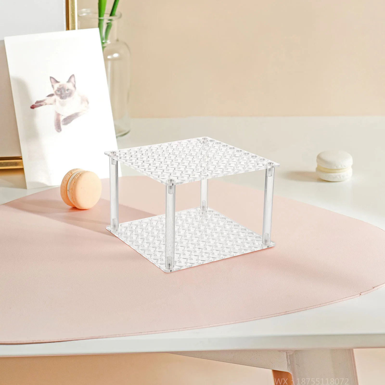 

Acrylic Pen Holder Pencil Brush Organizer Rack Compartments Ball Pens Markers Clear Desk Stand Office Home School Dorm