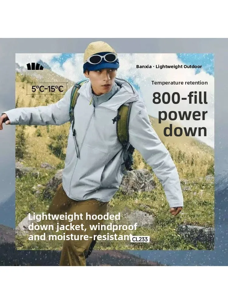 

Bamboo Leaf Men's Hooded Breathable Lightweight Warm Cotton Jacket Anti-static Loose Windproof Wear-resistant Nylon Fiber