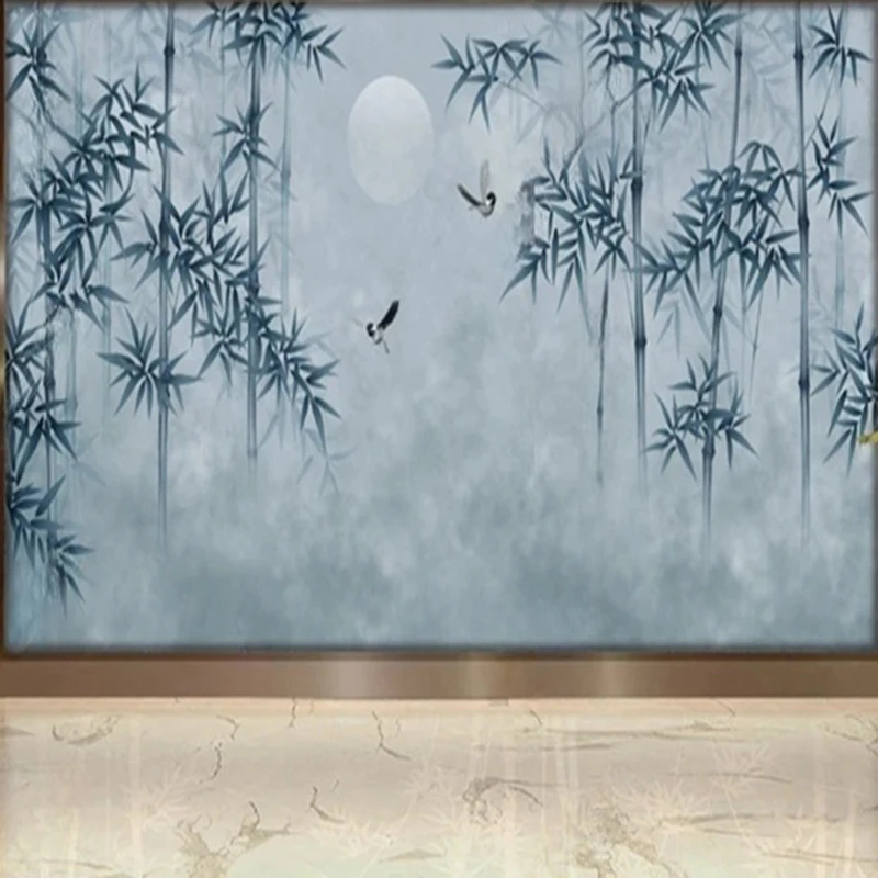 MU8122  Photo Papel De Parede Chinese Artistic Conception Beautiful Lotus Mural Wallpapers For Living Room Bedroom Home Decor