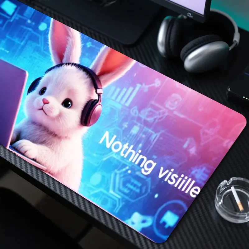 لوحة ماوس ألعاب أرنب رائعة، ناعمة ومتينة، قاعدة مضادة للانزلاق، مثالية للاستخدام المنزلي والمكتبي، تصميم 31.5 × 11.8 بوصة