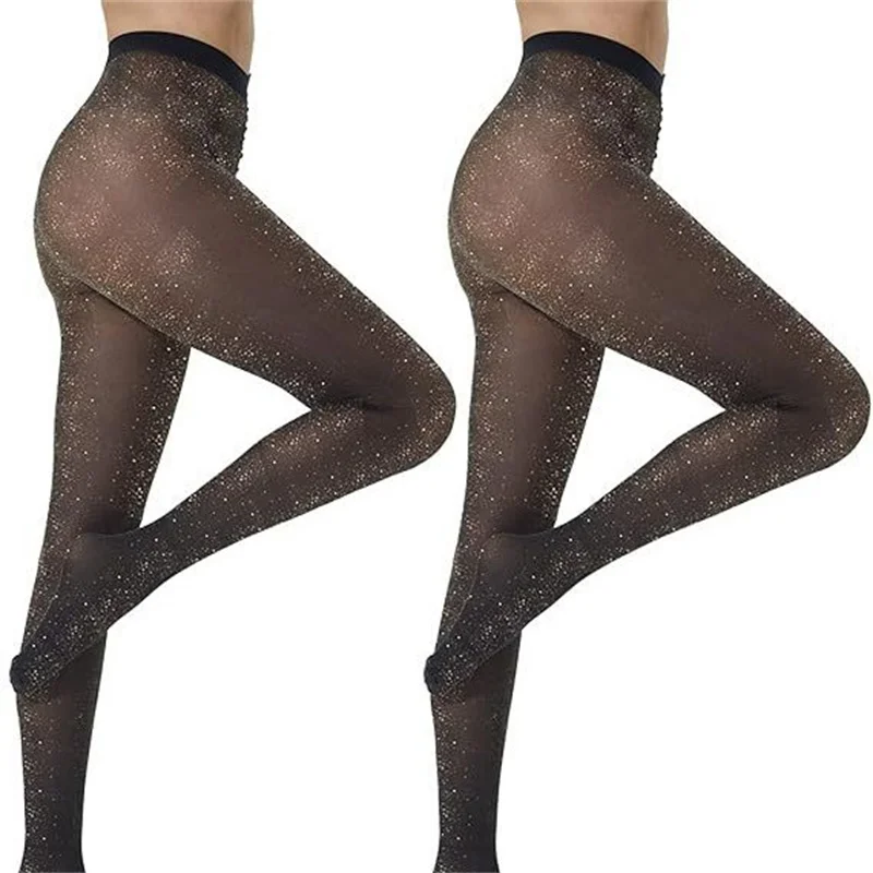 تألق الفضة سلك جوارب طويلة جوارب النساء رقيقة جدا واضح عالية المرونة بريق مشرق الجوارب ضئيلة الفخذ اللباس الداخلي الجوارب #3