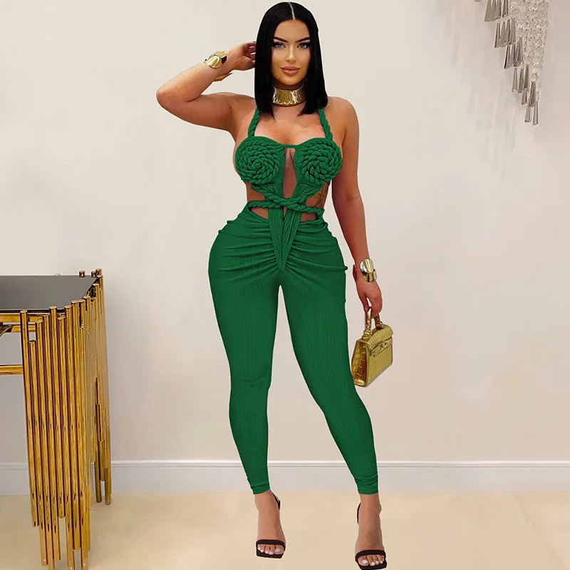 Doyerl مثير الجوف خارج Bodycon حللا امرأة قطعة واحدة الزي Y2K ملابس للنادي حفلة Ruched بلا أكمام Ruched السروال القصير وزرة