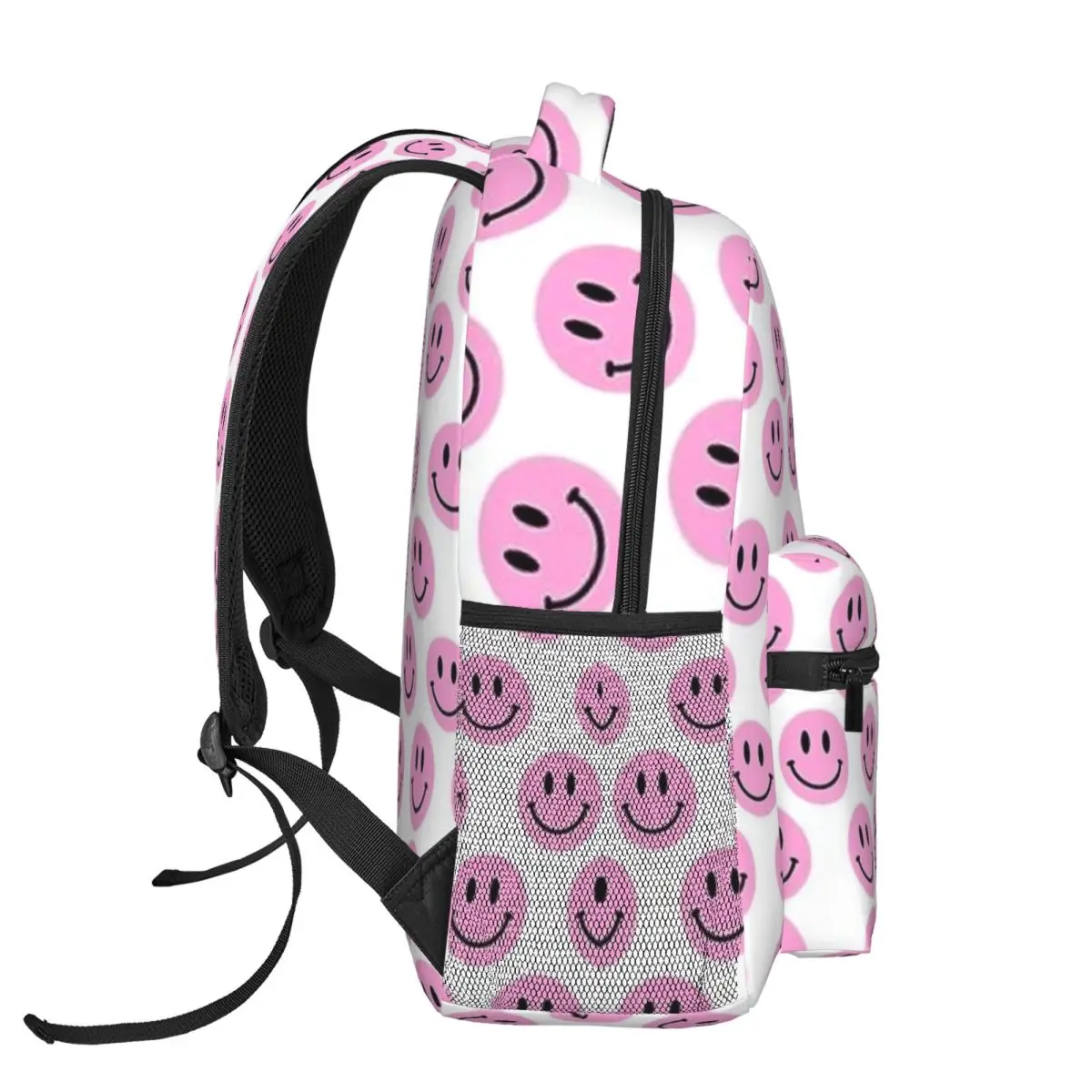 Preppy School Supplies,Happy Smiling Face Backpacks, Bookbag Teenager, student School Bag, Travel Rucksack Shoulder Bag