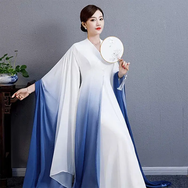 Soft Gradient Artificial Rayon Linen Fabric for Hanfu Skirt Clothing Wholesale Cloth Per Meter Apparel Sewing Diy Materia New