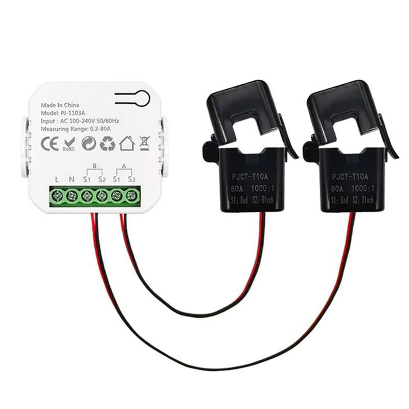 Tuya Wifi inteligente medidor bidireccional de energía monofásico con zumbador alarma de sobrecarga aplicación Monitor Solar producido consumido