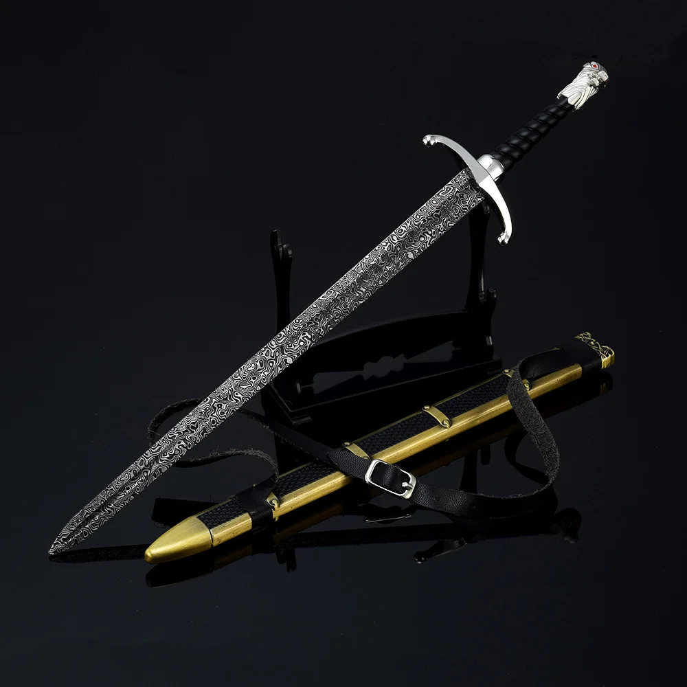 Espada Longclaw GOT Jon Snow Game, Drama americano, periférico de Metal, arma fría, modelo de tronos, adorno artesanal, Colección para niños, 30cm