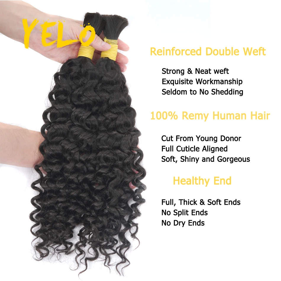 14-28 Inch Water Wave Bulk For Braiding Hair Extensions Colored Crochet Braids Hair Extensions Human Hair Bundles For Women