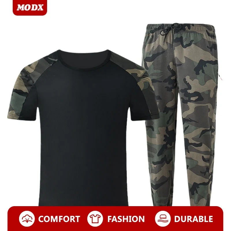 

Summer Thin Oversized Elastic Set Loose Comfortable Wear-resistant Breathable Lightweight Work Suit Outdoor Hiking Training Suit