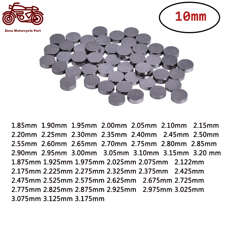 

10mm Motorcycle Parts Adjustable Valve Shims kit for Har/ley Davi/dson for Aprilia for KT/M 1.85mm-3.20mm 1.875mm-3.175mm (5pcs)