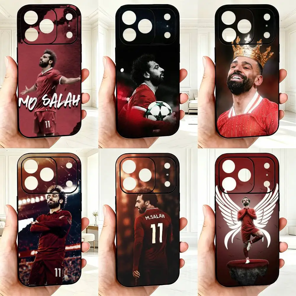 

M-Mohamed Salah Football Phone Case For iPhone 17,16,15,14,13,12,11 Plus,Pro Max,XS,Soft Silicone Black Cover