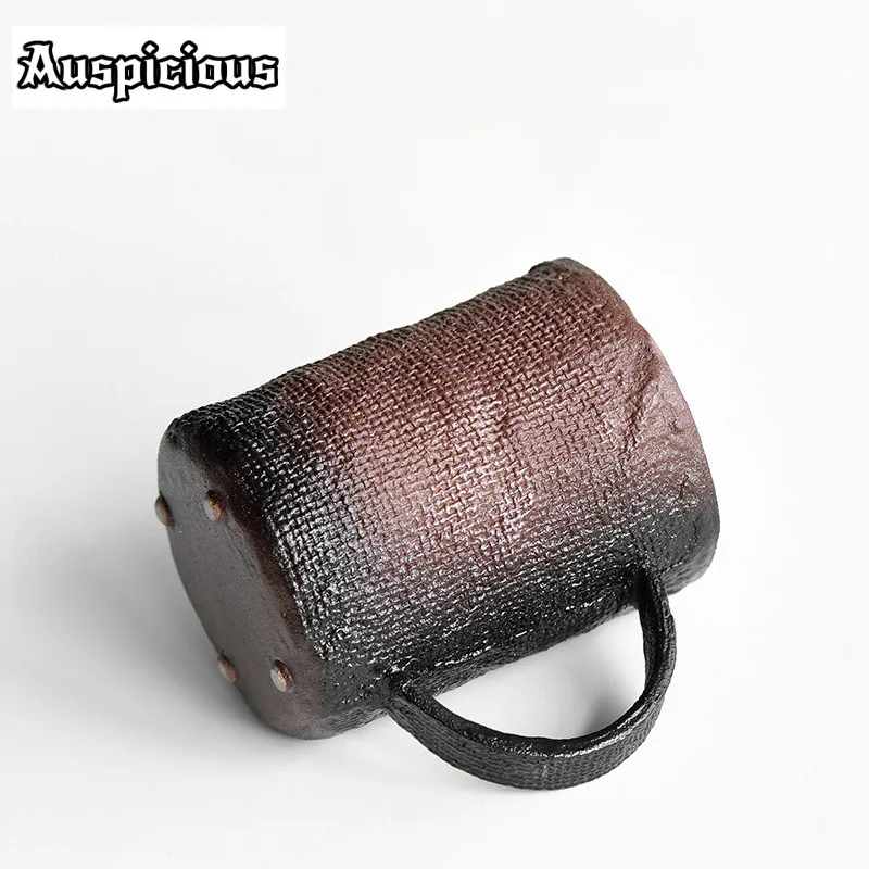 300ml Boutique Coarse Pottery Coffee Mug Creative Woven Fabric Baked Teacup Mug Japanese Coffee Cup Tea Brewing Drinkware Gift