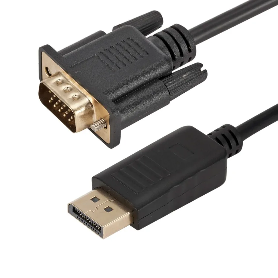 Grwibeou-Cable DisplayPort DP a VGA macho a macho, puerto de pantalla, adaptador de conexión VGA 1,8 P para HDTV, PC, proyector portátil, 1080 M