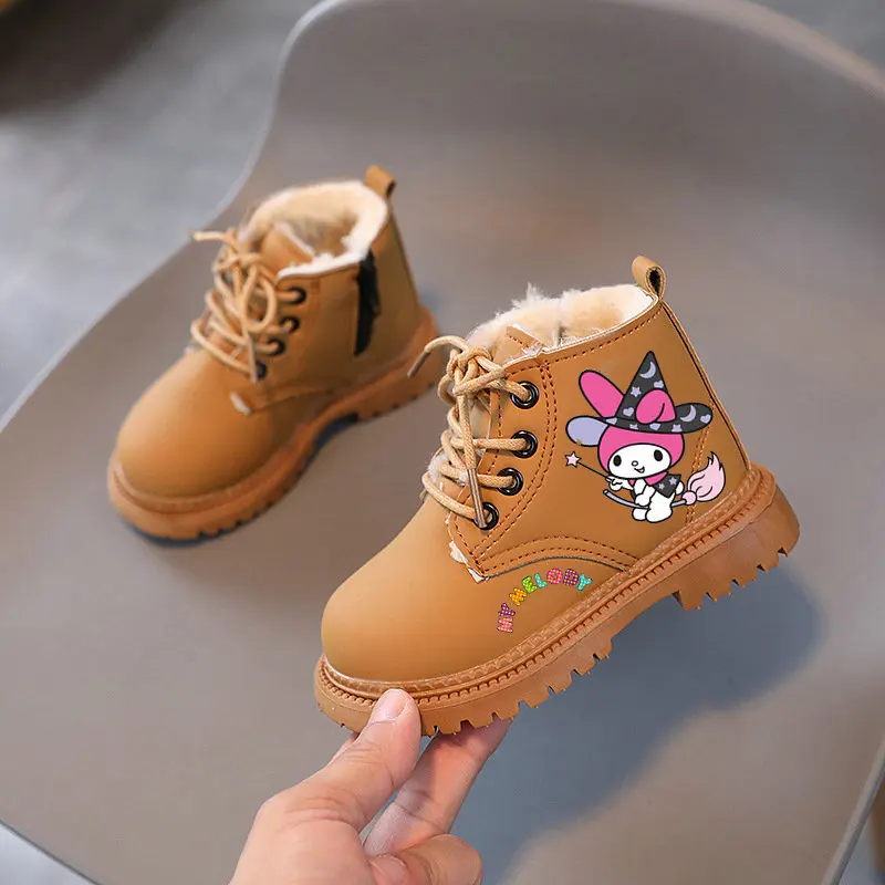 Children\'s snow boots Kuromi cartoon anime boys girls winter shoes Melody white outdoor waterproof boots plush casual sneakers