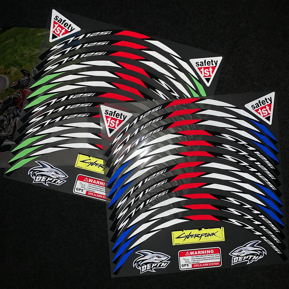 For Honda SH 125 Sh 125i SH125i 16 Inches Reflective Motorcycle Wheel Hub Stickers Moto Inner Rim Stripe Decals Accessories
