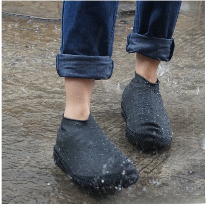 Vintage Rubber Boots Reusable Latex Waterproof Rain Shoes Cover Non-Slip Silicone Overshoes Boot Covers Unisex Shoes Accessories