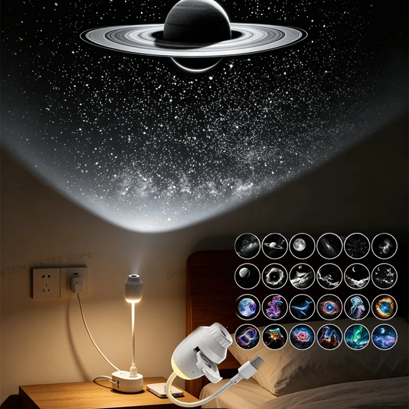 USB Starry Sky Projector Light, Adjustable-Angle Car Ambient Light,Decorative Light for Bedrooms, Living Rooms,and Car Interiors