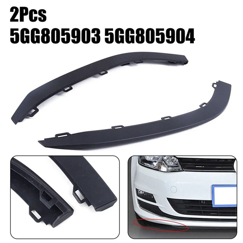 1 Coppia Auto Paraurti Anteriore Spoiler Modanatura Trim di Plastica Nera Per Golf MK7 2013-2017 Paraurti Guardie 5GG805903 5GG805904-A02G