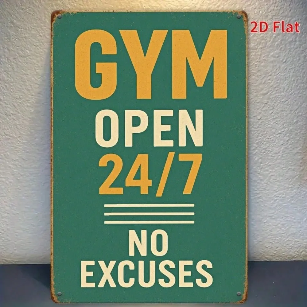 

Металлическая табличка Iron Fit Gym Open 24/7 в винтажном стиле для декора стен в домашнем фитнес-зале