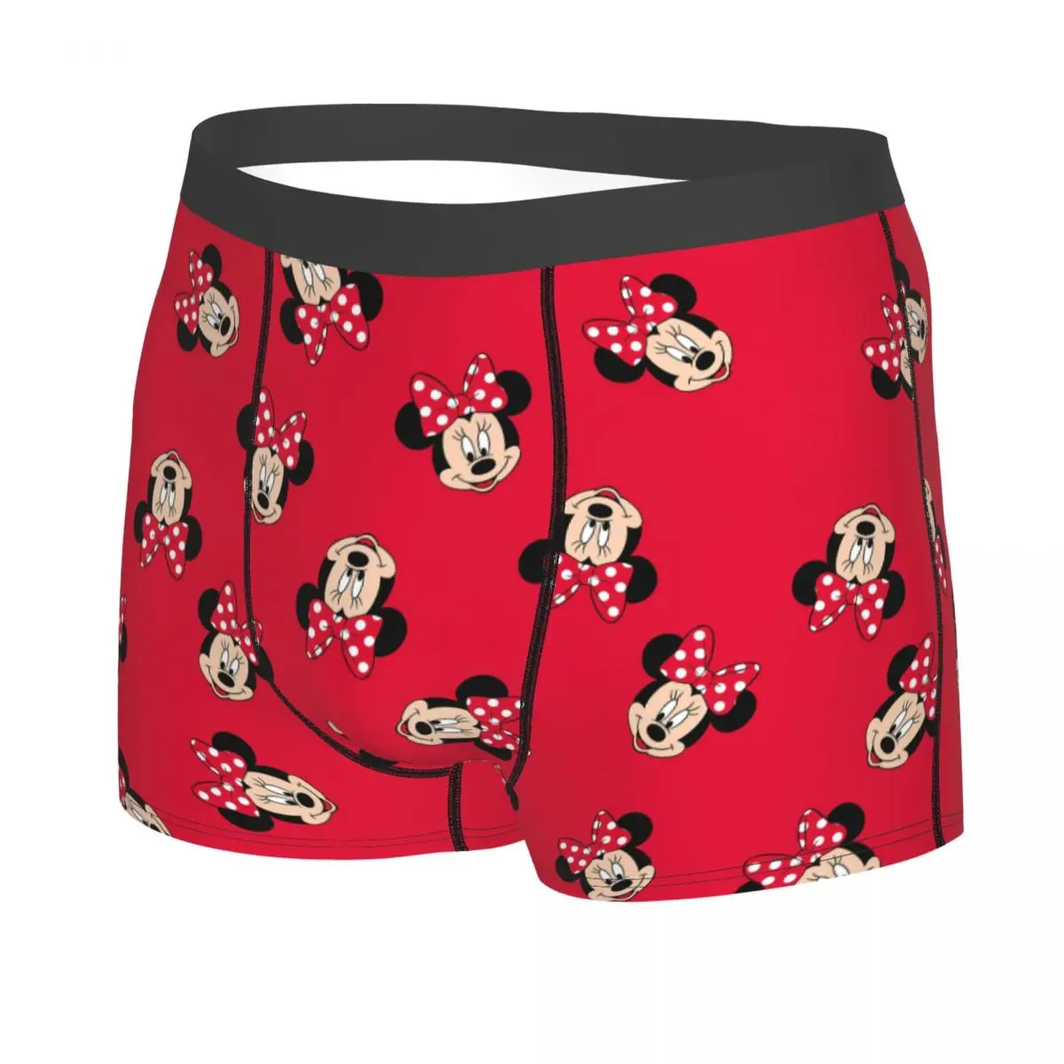 Minnie Mouse Head Toss Boxer Shorts For Men 3D Printed Underwear Panties Briefs Breathable Underpants