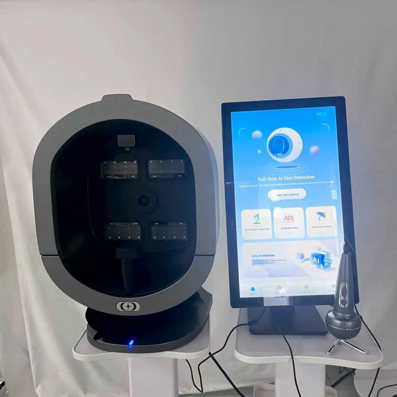 ミラー肌分析 8スペクトル 3Dインテリジェントミラー ウッドランプ フェイシャルスキャナー UV肌分析機 肌分析器