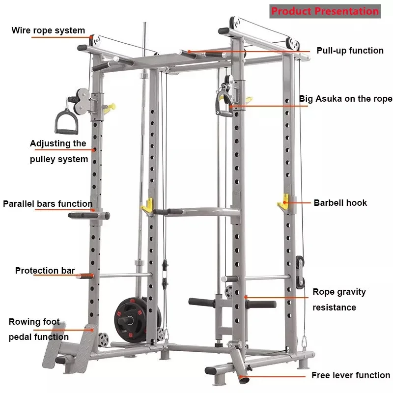 heavy duty strength trainer power cage home Free Weights workout equipment squat rack equipment