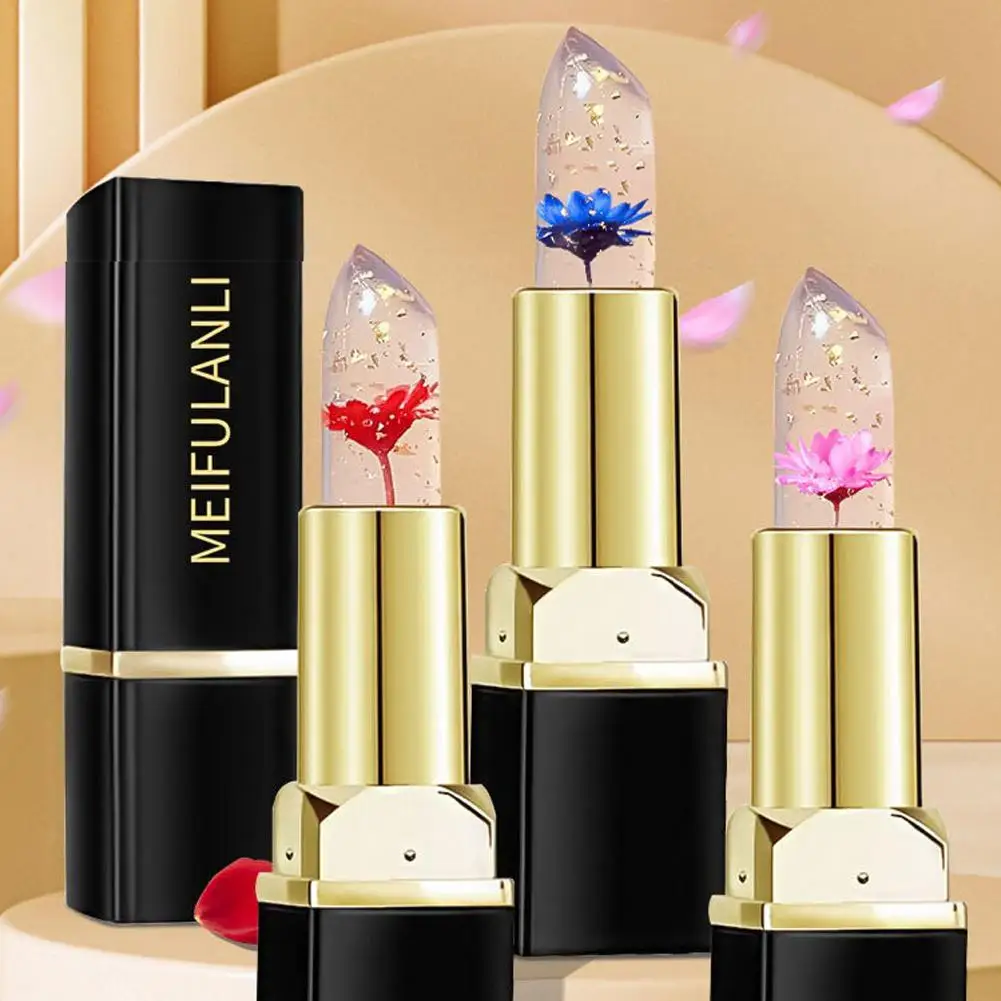 Flowers Crystal Jelly Lipstick, 2024 Hydratant, Clear Jules Gloss Balm, Document Proxy with Temperature Mood Lipstick