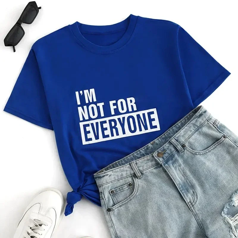 I'm Not for Everyone Letter Print T Shirt Women Short Sleeve O Neck Loose Tshirt Women Tee Shirt Tops Camisetas Mujer - Image 2