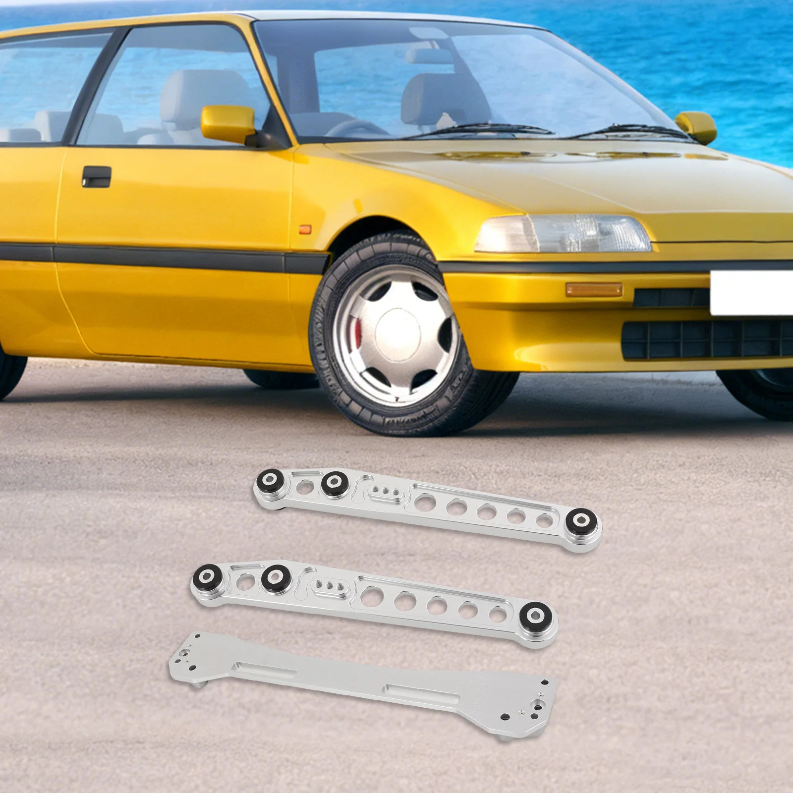 

Control Arm Subframe Support Rod, Silver T606 Aluminum, Rear Brace for Honda Civic 1996-2000, Anti-Rust, Improve Handling