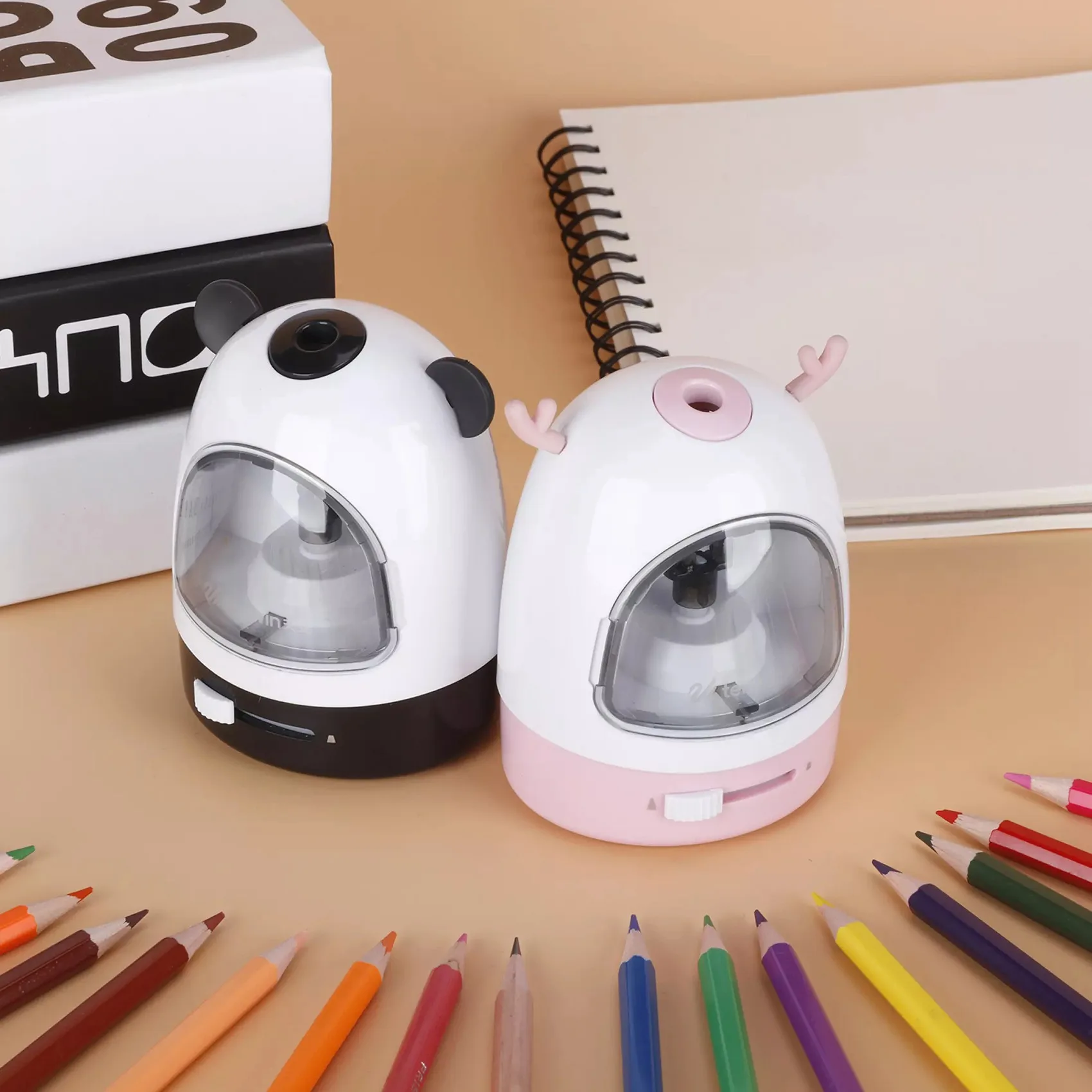 براية أقلام رصاص كهربائية بعشرة مرابح للطلاب ، براية أقلام كرتون ، أدوات مكتبية آلية ، مستلزمات مدرسية ، أسود وأحمر