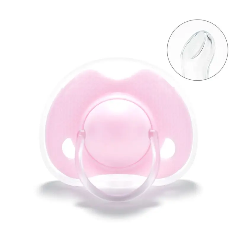 Appease Pacifiers Baby Solid Color Printing Safe Food Grade Silicone Baby Round and Flat Nipples Pacifiers