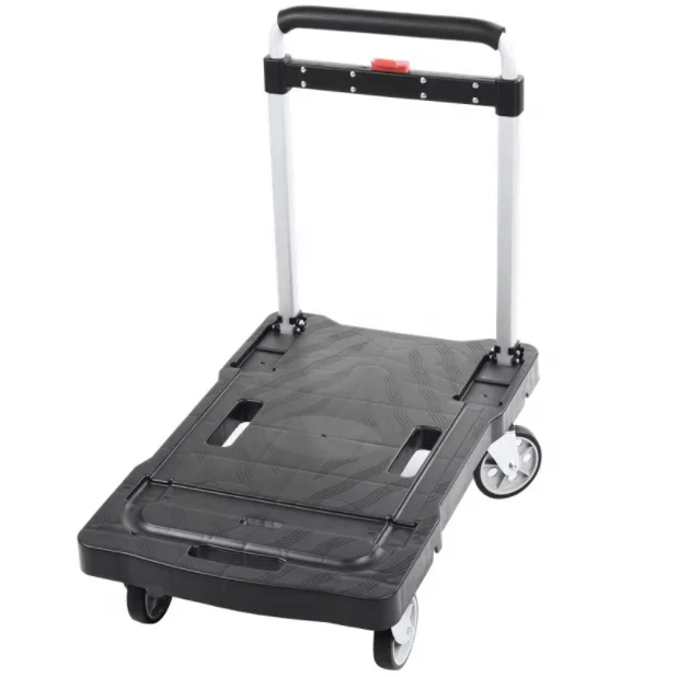 Aluminium Handle & PP Plate Convertible Folding Grocery Board Carts/Wheeled Carts