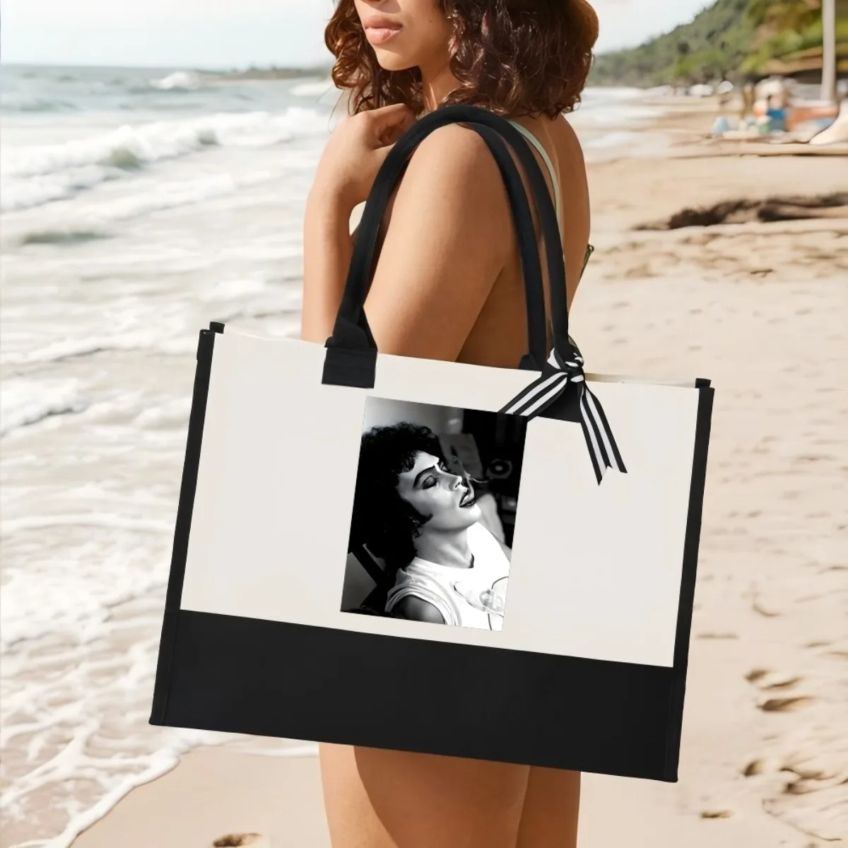 2026 جديد وصول الموضة العملي واسعة قابلة لإعادة الاستخدام حمل حقيبة نمط طباعة 2 لهجة الثقيلة حقيبة كتف كبيرة ل أ #1