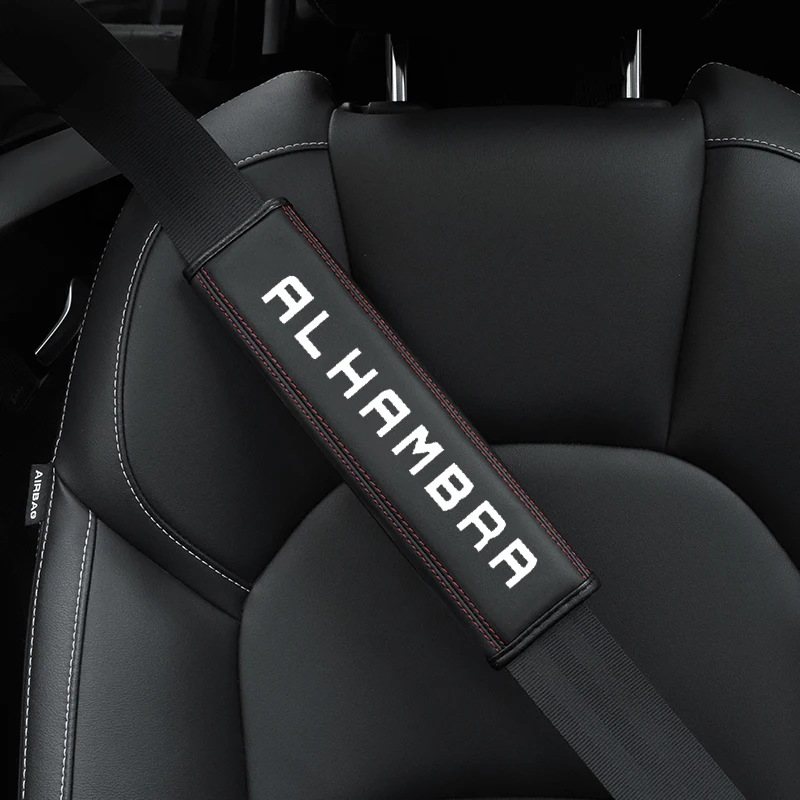 

1pcs Car Seat Belt Cover Shoulder Strap Pad Auto Accessories for Seat Alhambra Logo Auto Interior Decor Accessory