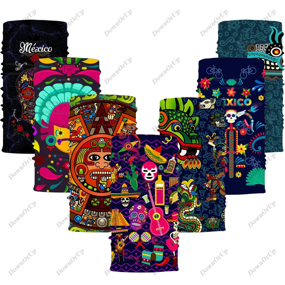 멕시코 사이클링 반다나, 고탄성 심리스 바라클라바, 남녀공용 스카프, 목 각반, 얼굴 가리개