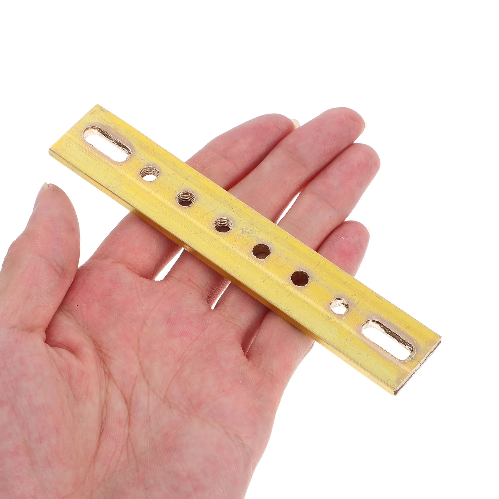 

Brass Busbar Grounding Strip 4x20x118mm Heavy Duty Electrical Ground Bar Terminal Block Circuit Breaker Bus Bar