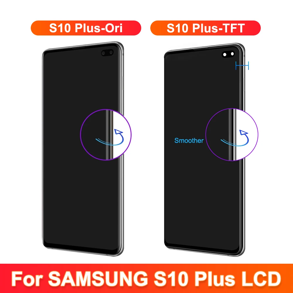 Tested 6.4\'\' LCD For SAMSUNG S10 Plus S10+ G975 G975F Display Touch Screen Digitizer Assembly Replacement