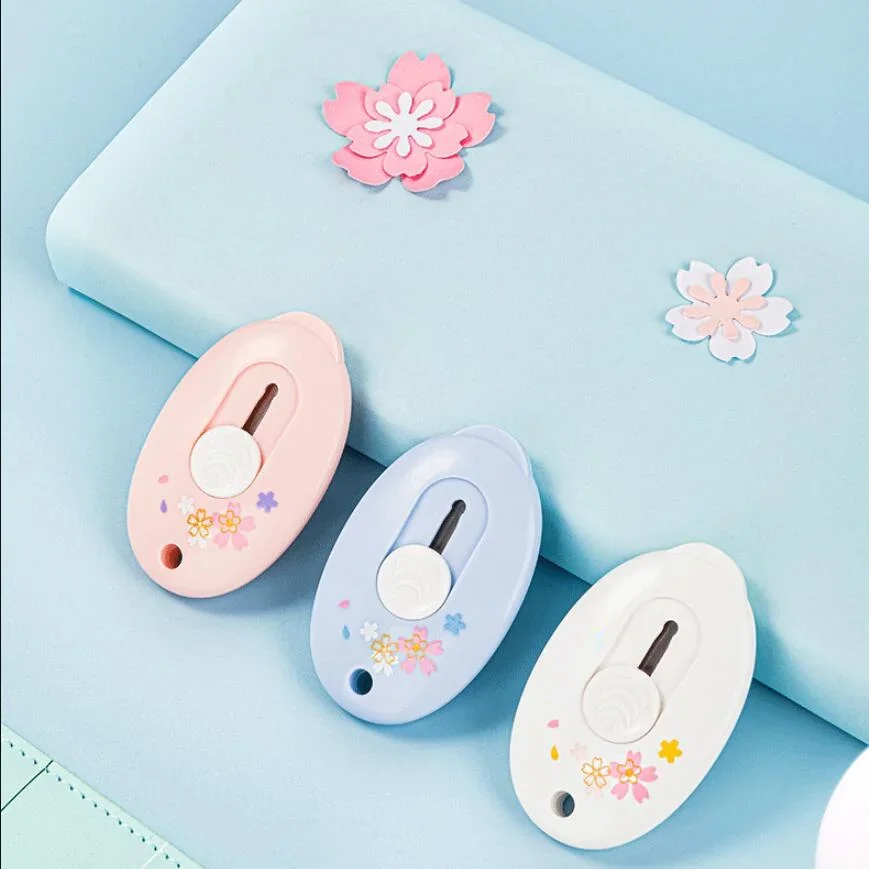 

3 шт. сакура сплав мини портативный универсальный нож DIY резак открывалка для писем конверт почтовый нож карманные школьные канцелярские товары