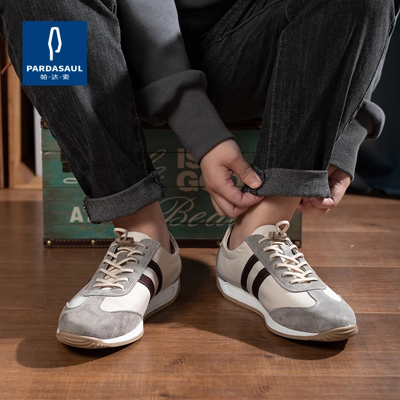 

New breathable Forrest Gump shoes one foot canvas shoes leather patchwork sports and leisure shoes PB220805