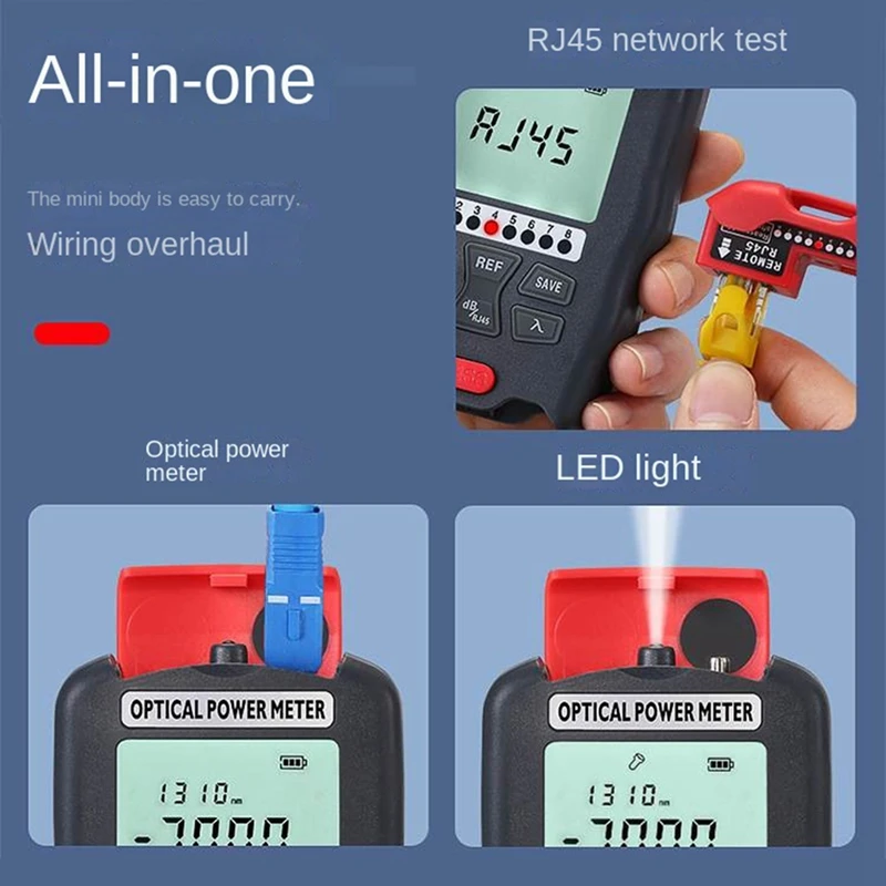 Optical Fiber Power Meter 10 Wavelengths Sensitive Chip Accurate Measurement Fit For Wiring D5