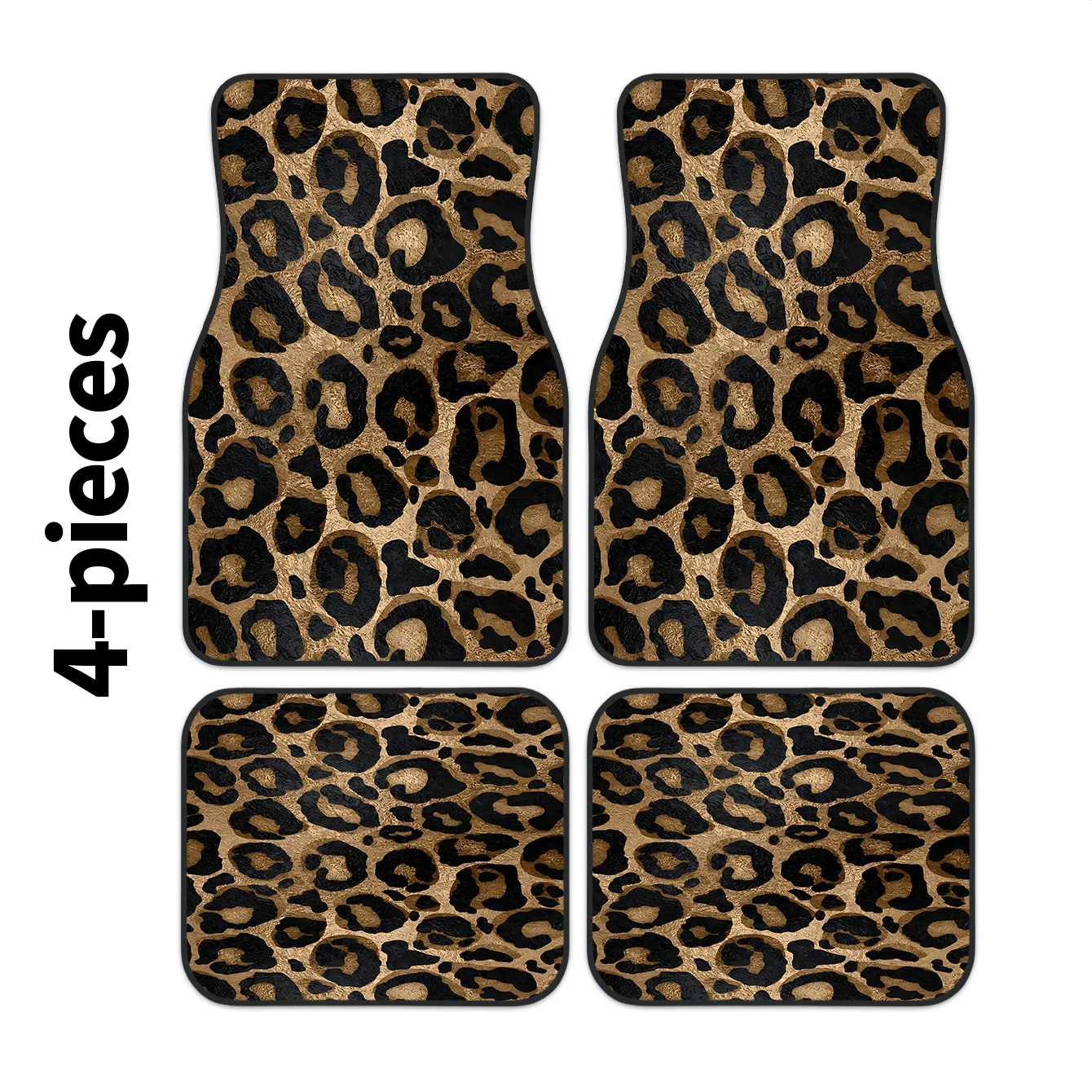 4pcs Car Floor Mats With Leopard Print, Universal Fit For Most Cars ...